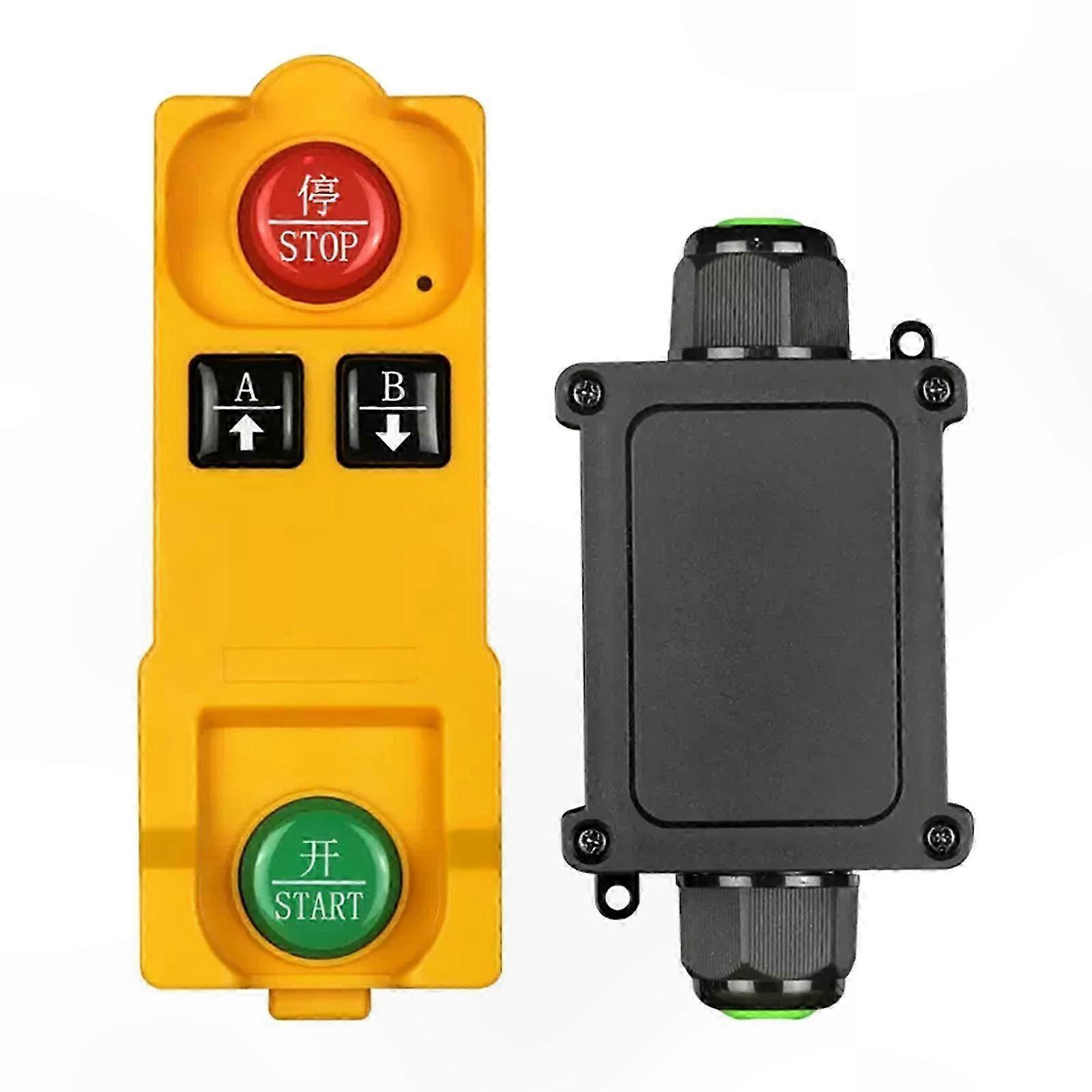 High-Sensitivity 433MHz Waterproof Remote Control Set with 2-Button Transmitter and Receiver for Industrial Use