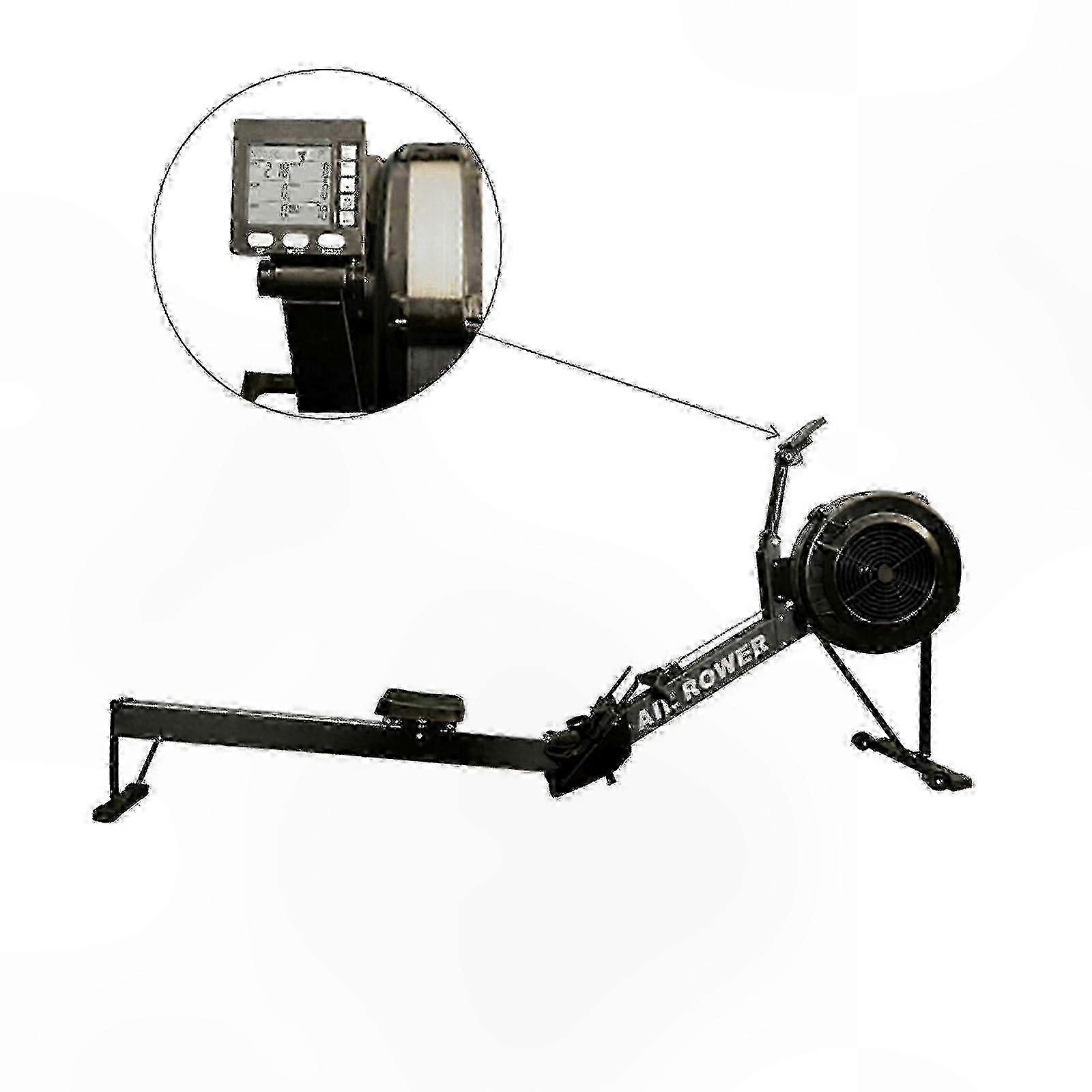 Backlit Fitness Machine with Wind Resistance for Rowing and Skiing Workouts, Electronic Monitor Included