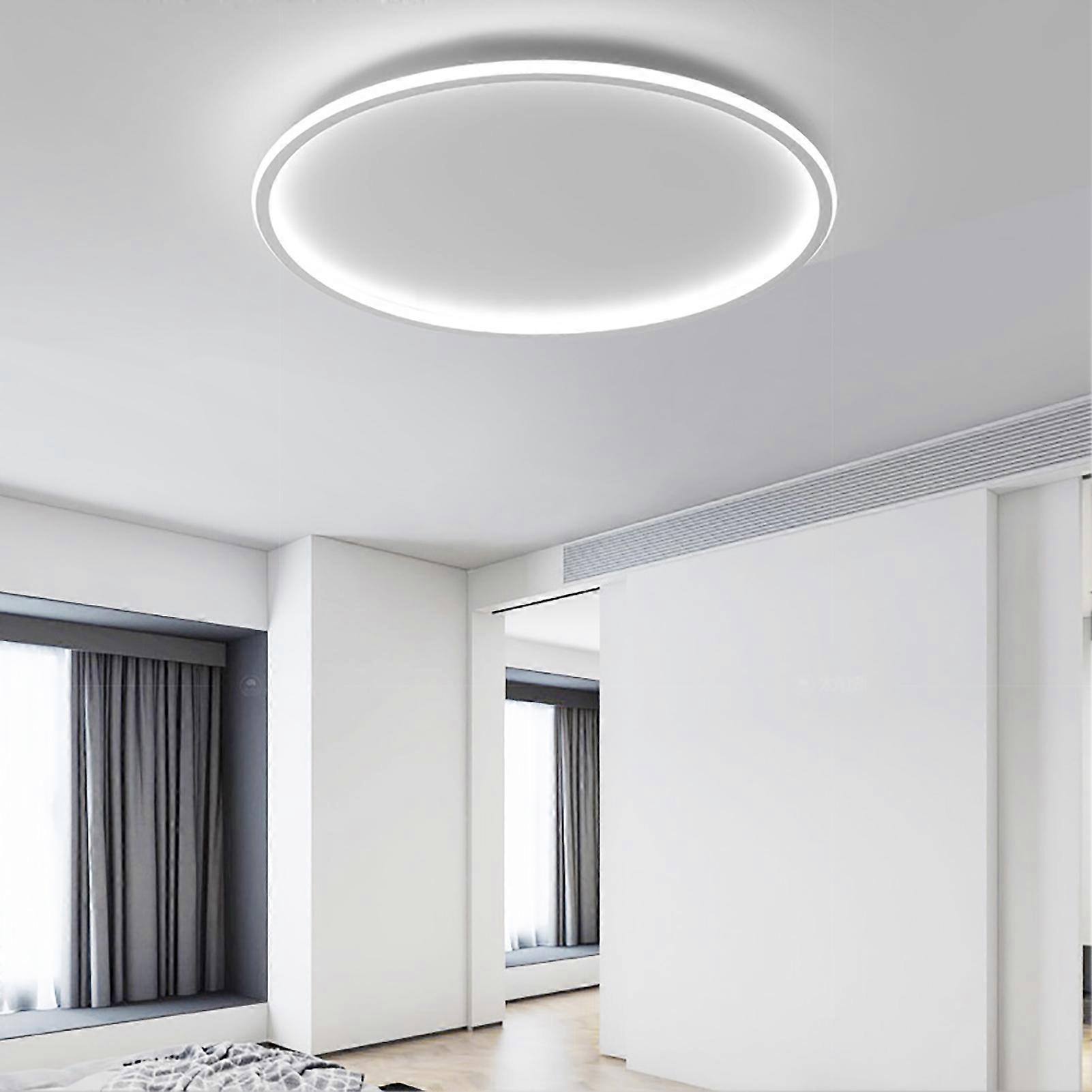 Round Flat Panel Light Minimalist Nordic Style LED Ceiling Mount Disk Light for Living Room 100‑265V White 30cm
