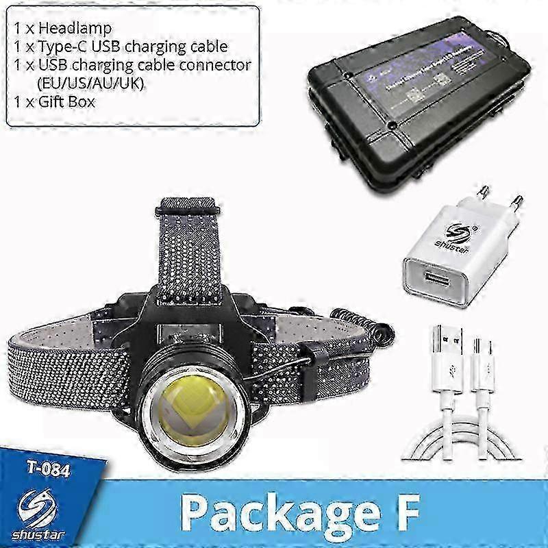 Xhp160 Rechargeable Led Headlamp, Powerful Zoomable Lantern, 3 Light Modes For Expeditions, Hunting, Etc. - Projectors