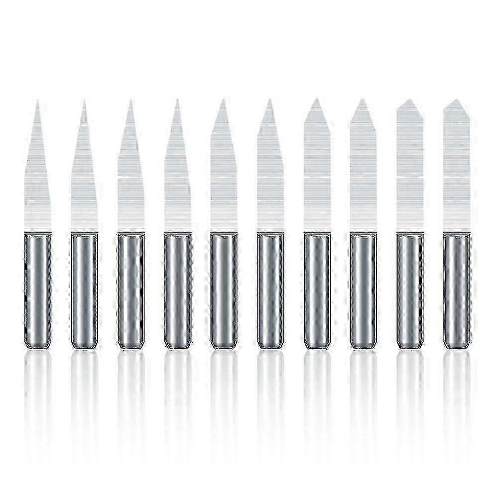 10-Piece 3.175mm Shank V-Shaped CNC Milling Cutter Set with 20/30/45/60/90 Angle Engraving Bits for Precision Planer Drilling