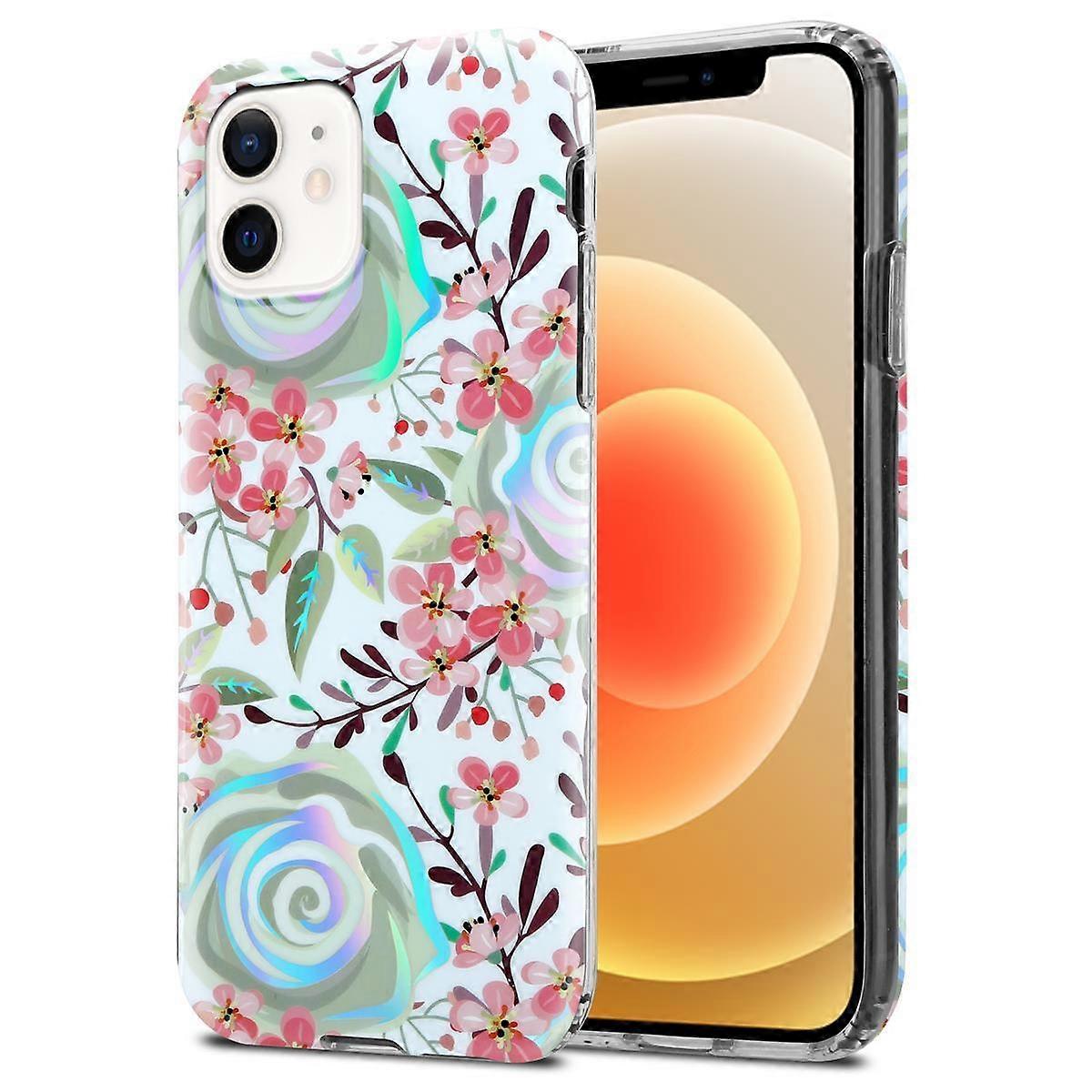 Protective Case iPhone 12 / 12 PRO Case TPU - Flowers and Leaves Pattern