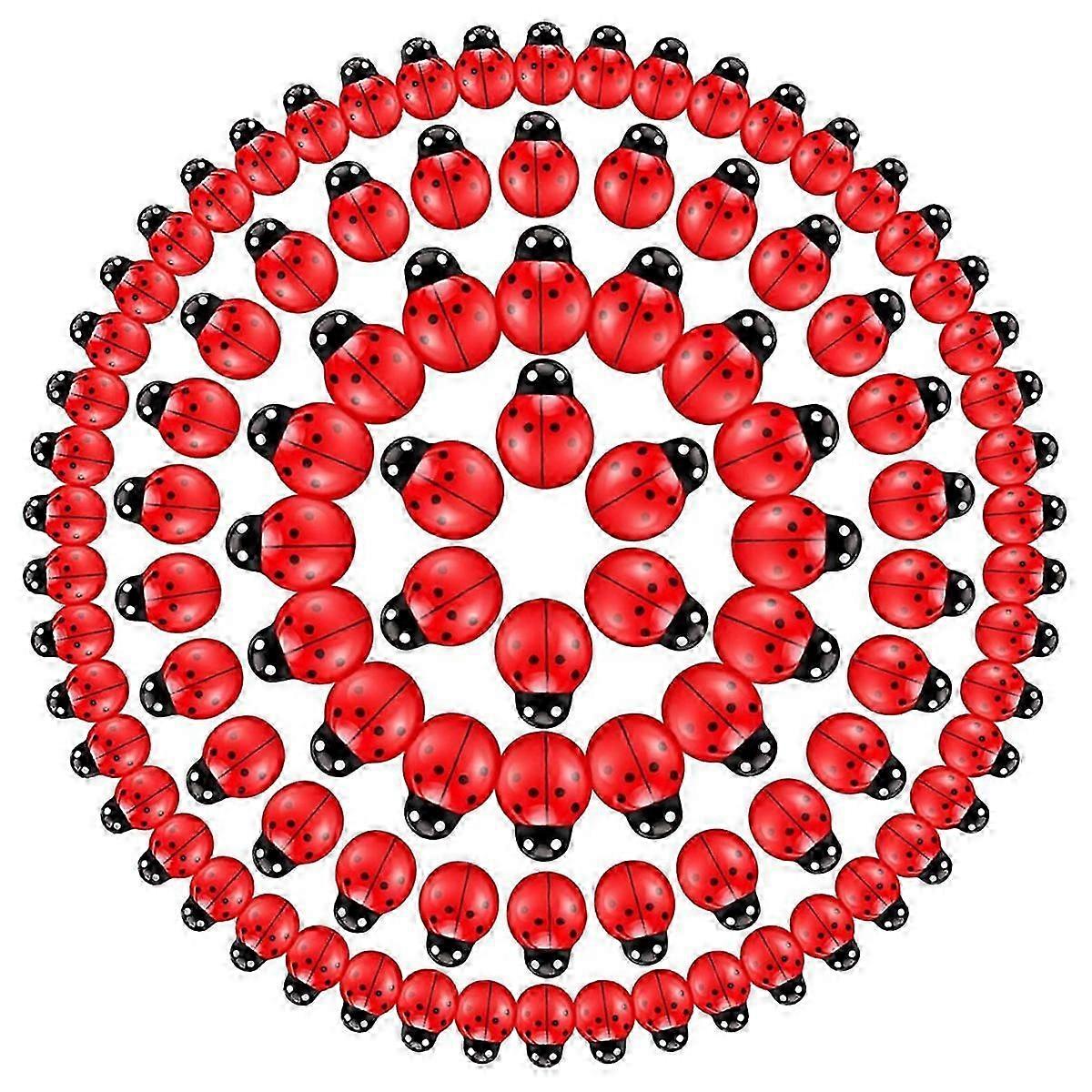 100 Pcs Mini Resin Insect, Tiny Resin Ladybugs Decor Plastic