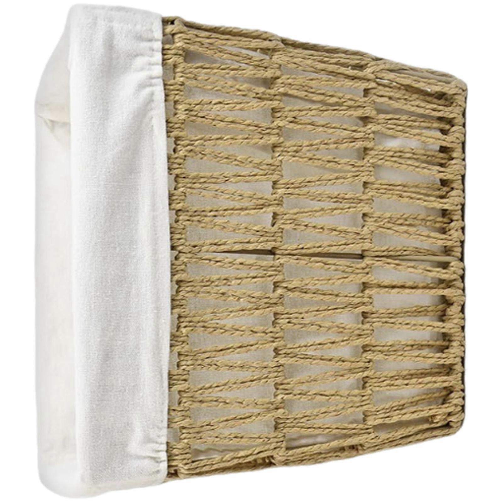 Bucolic Style Desktop Organizers 5L Capacity Cotton Lined Basket Portable Storage Solution Desktop Snacks Container Multicolor