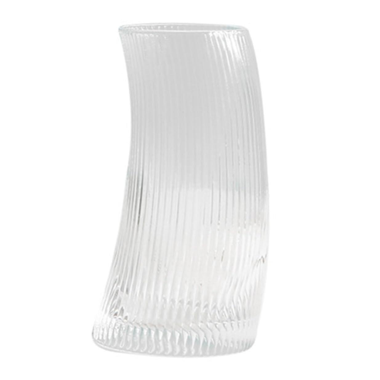 Crescent Moon Shaped Glass Drinking Cup Transparent Beverage Container Flat Bottom Multipurpose For Juice Tea Cocktails