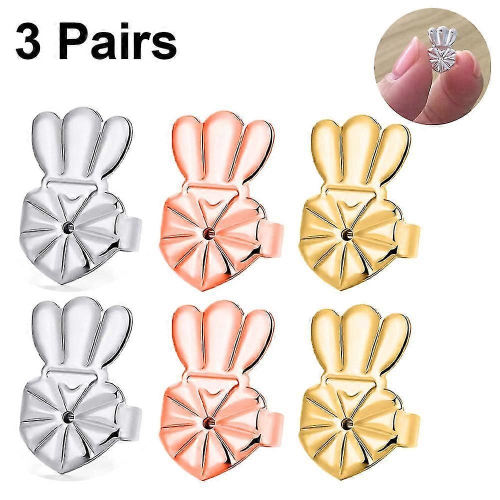 3 Pairs Earring Lifters,hypoallergenic Earring Backs For Droopy Ears