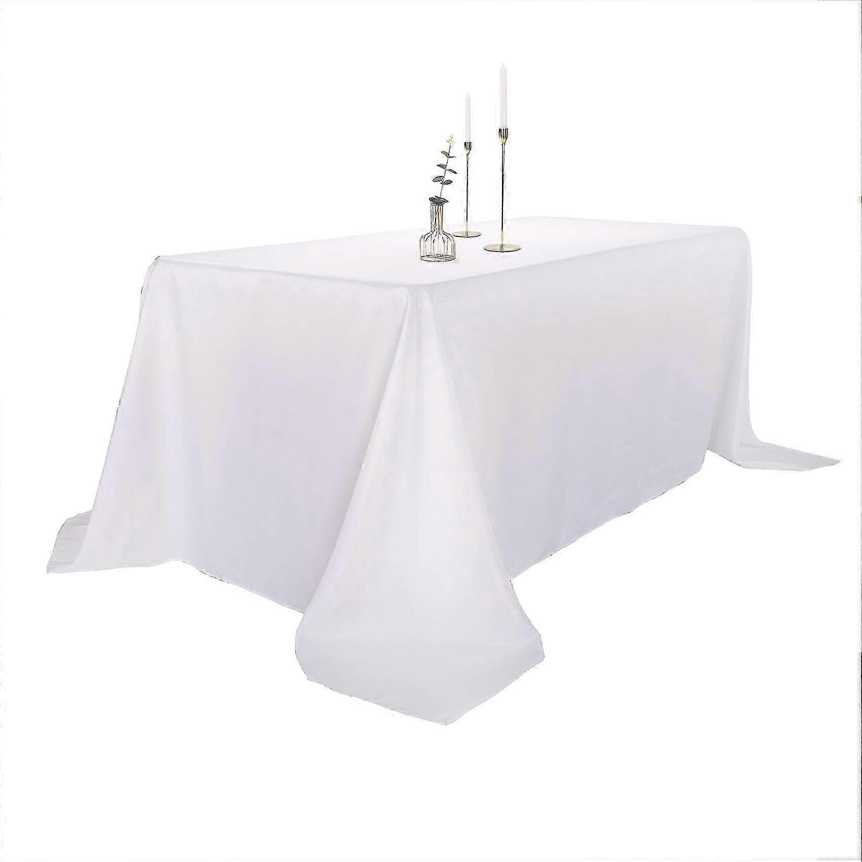 2 Pack White Rectangular Tablecloth for 8-Foot Tables SZRH
