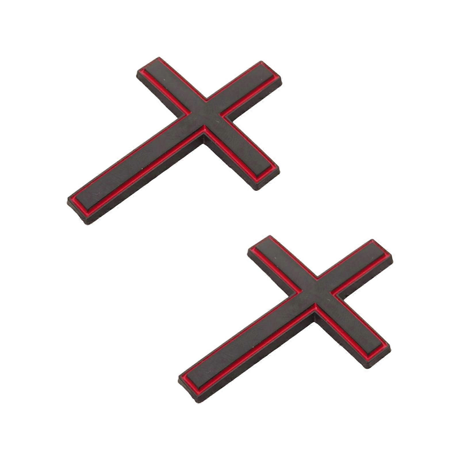 Rustproof Crosses Car Sticker Metal Decal Easy Peeling and Stick Application Suitable for Trunk Tailgate Side Multicolor