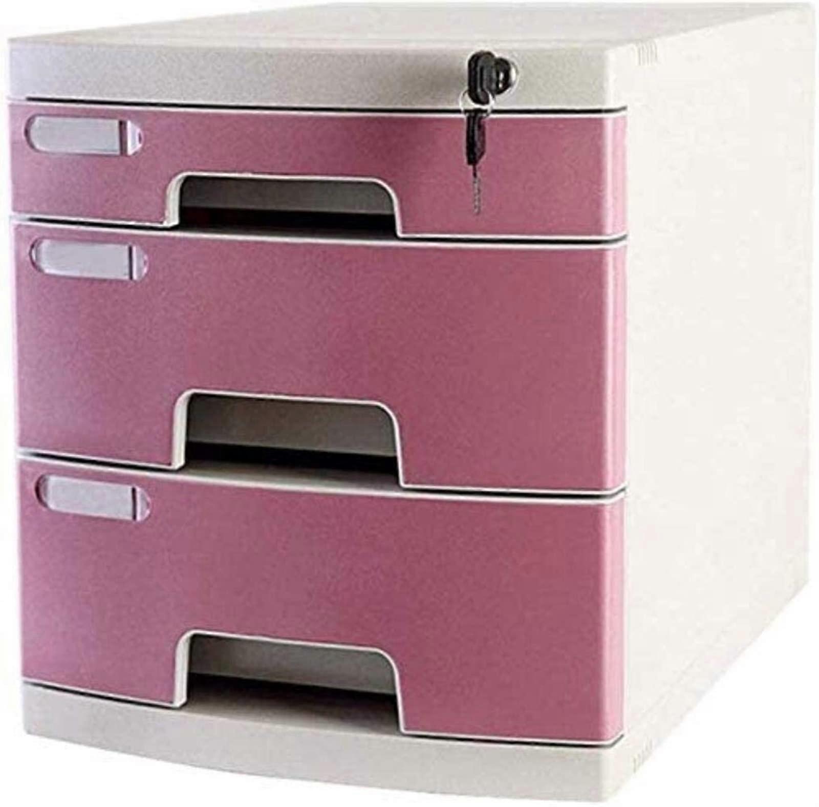 Plastic File Cabinet with Drawers for Office Desktop Document Storage Organizer