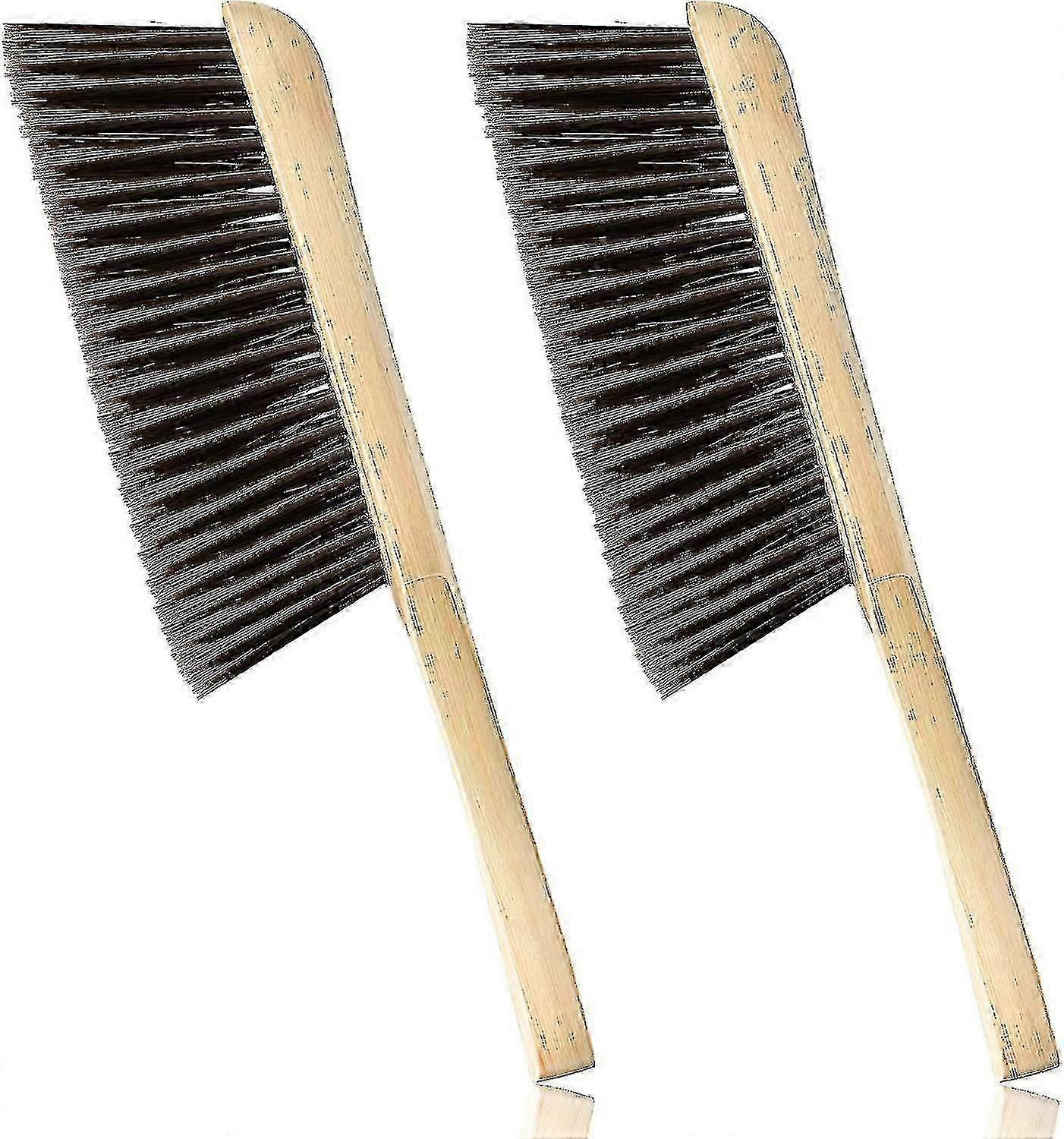 2 st träborstar, eldstadsborste, hästhårsborste, bänkborste (brun)