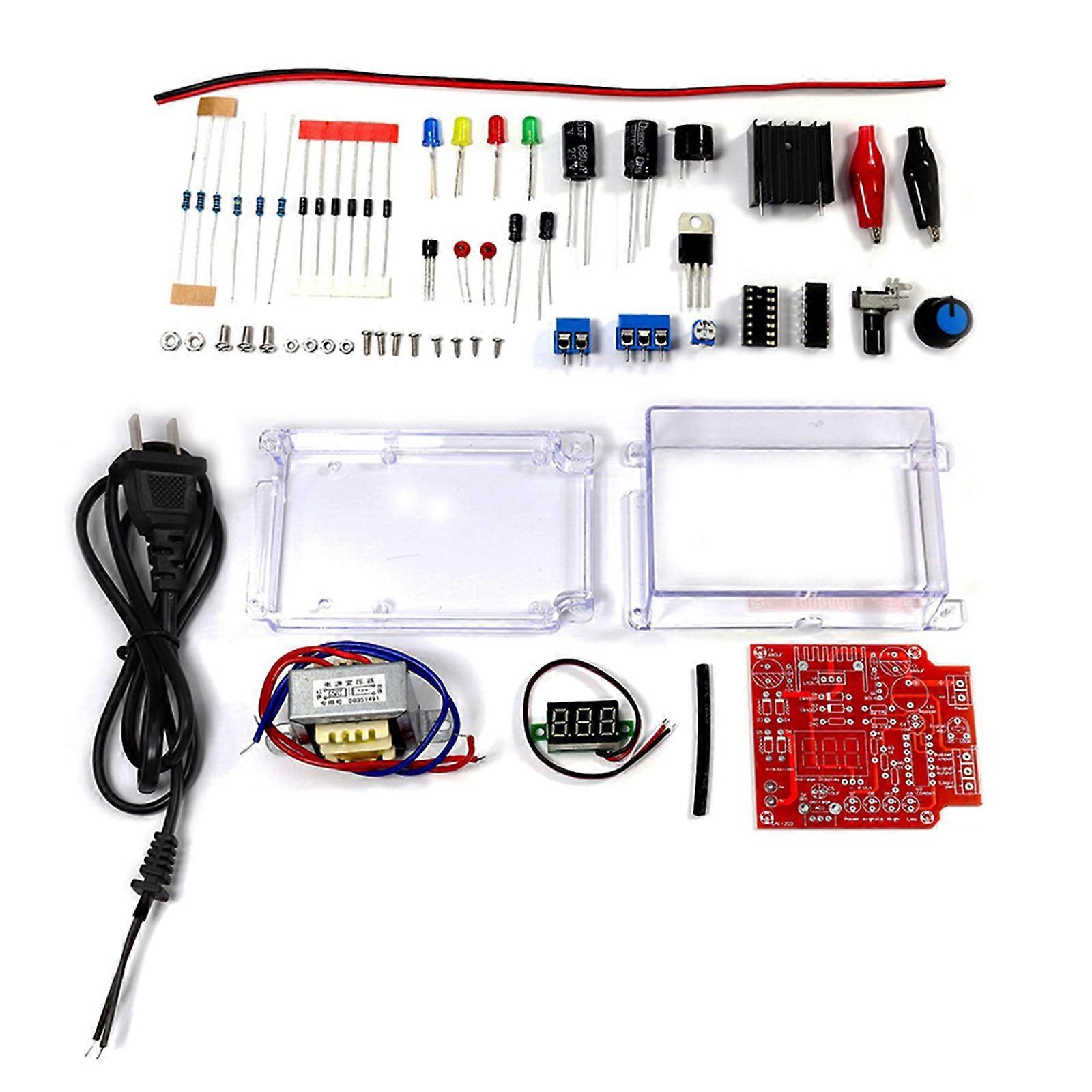 LM317 Adjustable Regulated Voltages 110V/220V to 1.25V-12V Step Down Power Supply Module PCB Board Module Electronic Kit Multicolor