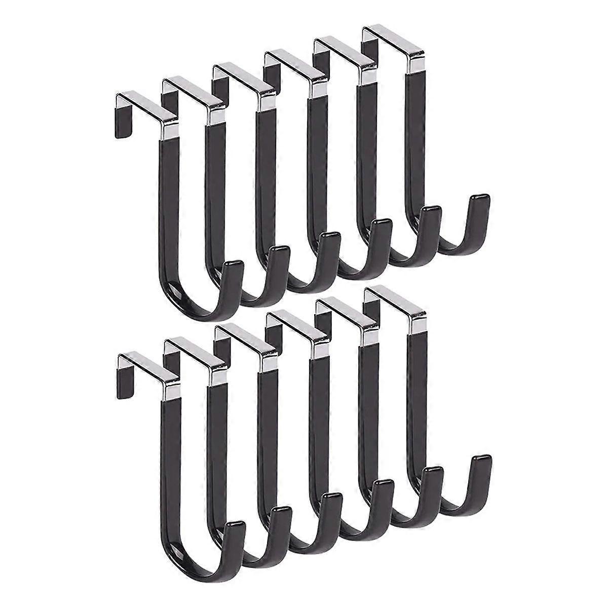 12pcs over the Door Hooks, Door Hangers Hooks Rustproof Organizer Hook with Soft Rubber Padding