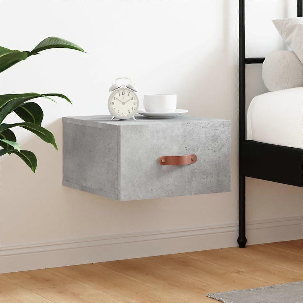 Wall-mounted bedside table concrete grey 35x35x20 cm