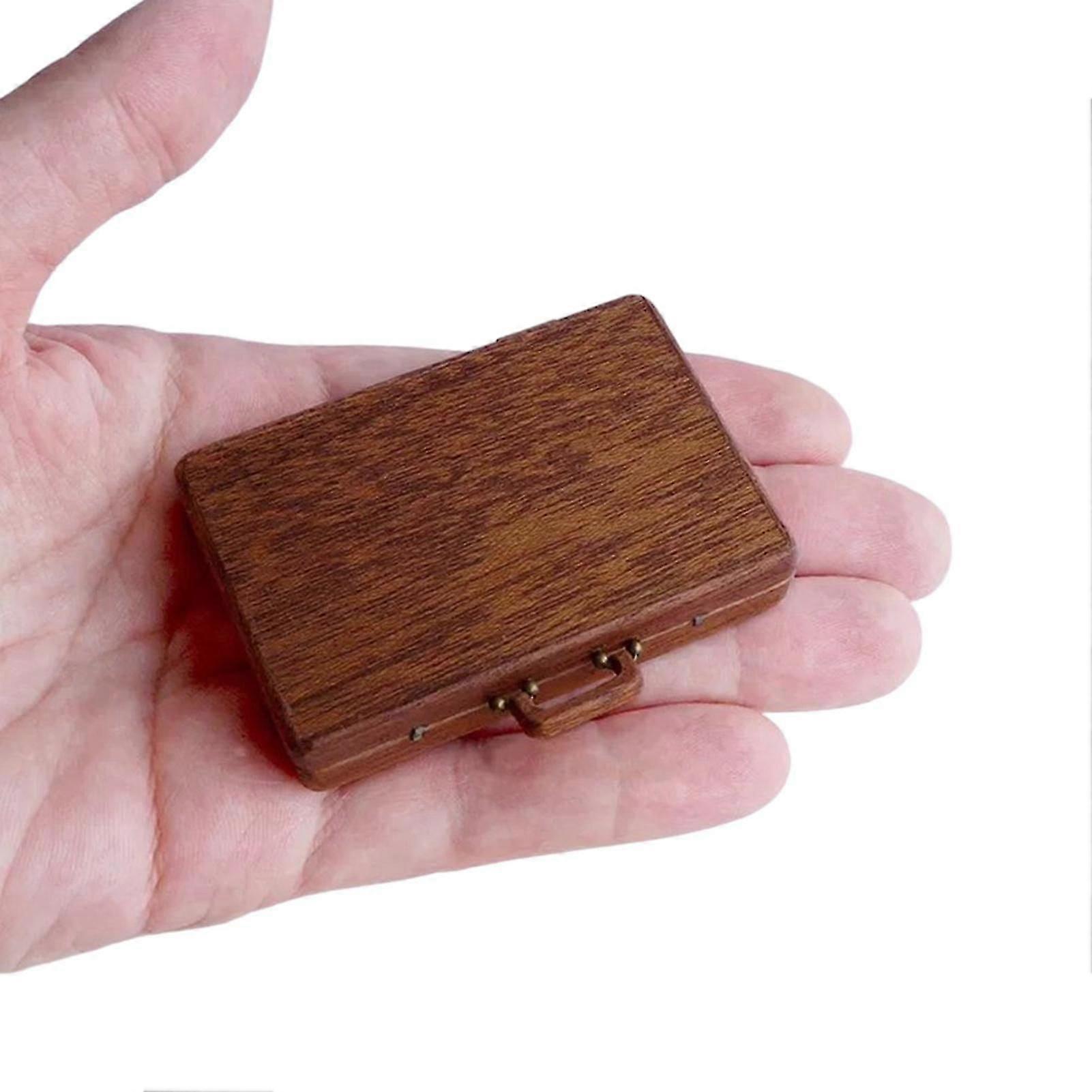 Wooden Suitcase Crafts With Stone Compact And Delicate For Stone Display