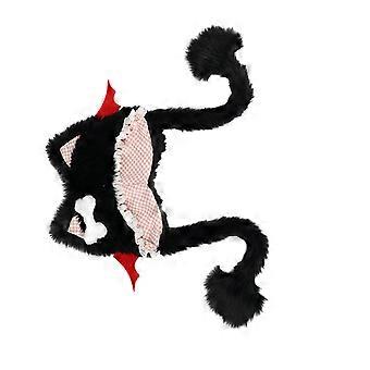 Furry Devil Ear Kitten Hat White Headwear for Women Winter Cycling Climbing Skiing Furry Kitten Hat Thick Lining  White