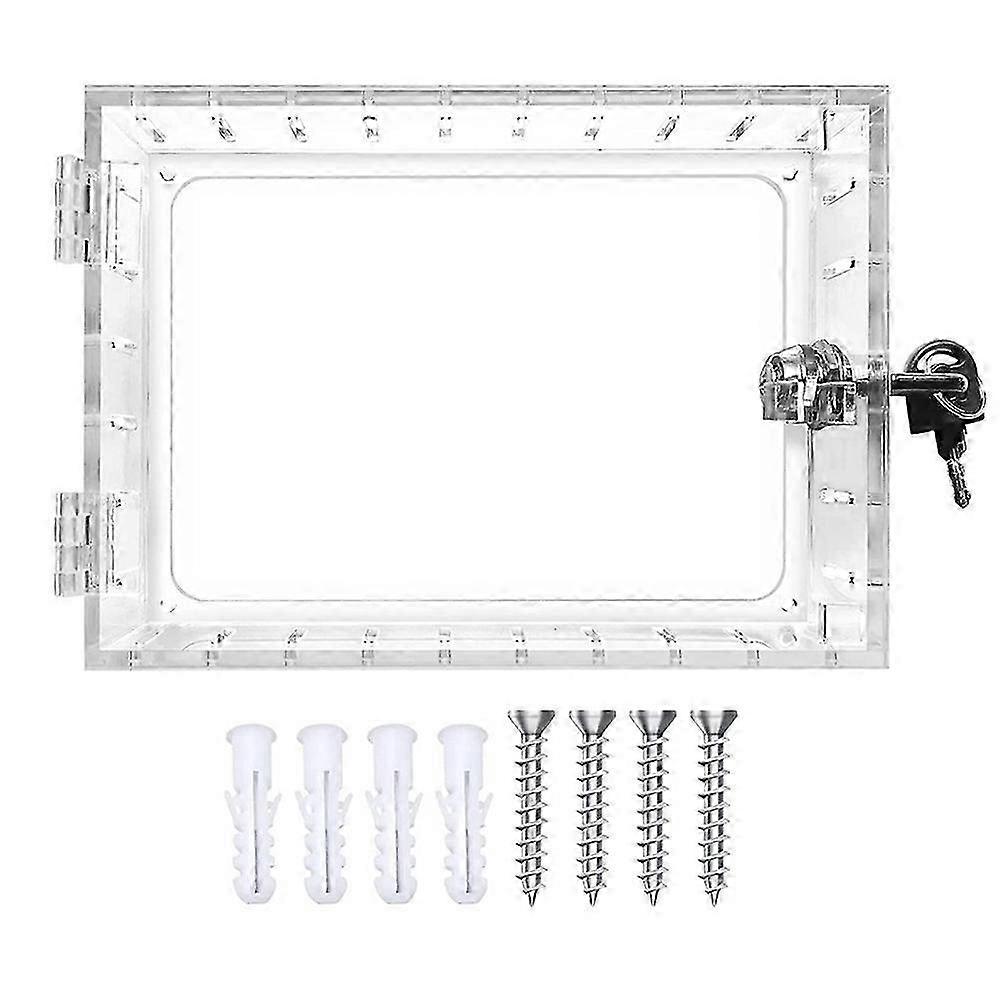 Thermostat Lock Box with Transparent Cover and Key Tool, Wall Mounted Protective Guard with Visible p