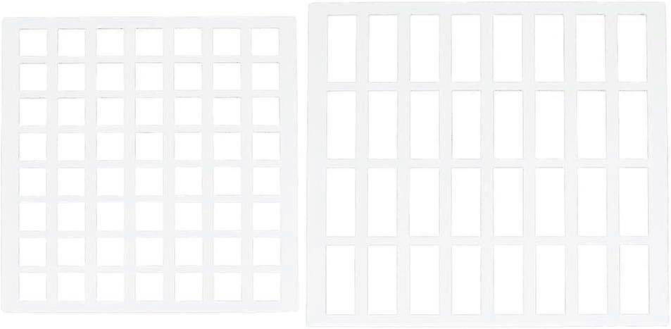 2Pcs Acrylic Drawing Painting Stencils Geometric Drafting Rectangle Square Template Swatching Paint Template for Fabric Walls Crafts Arts Paper Home D