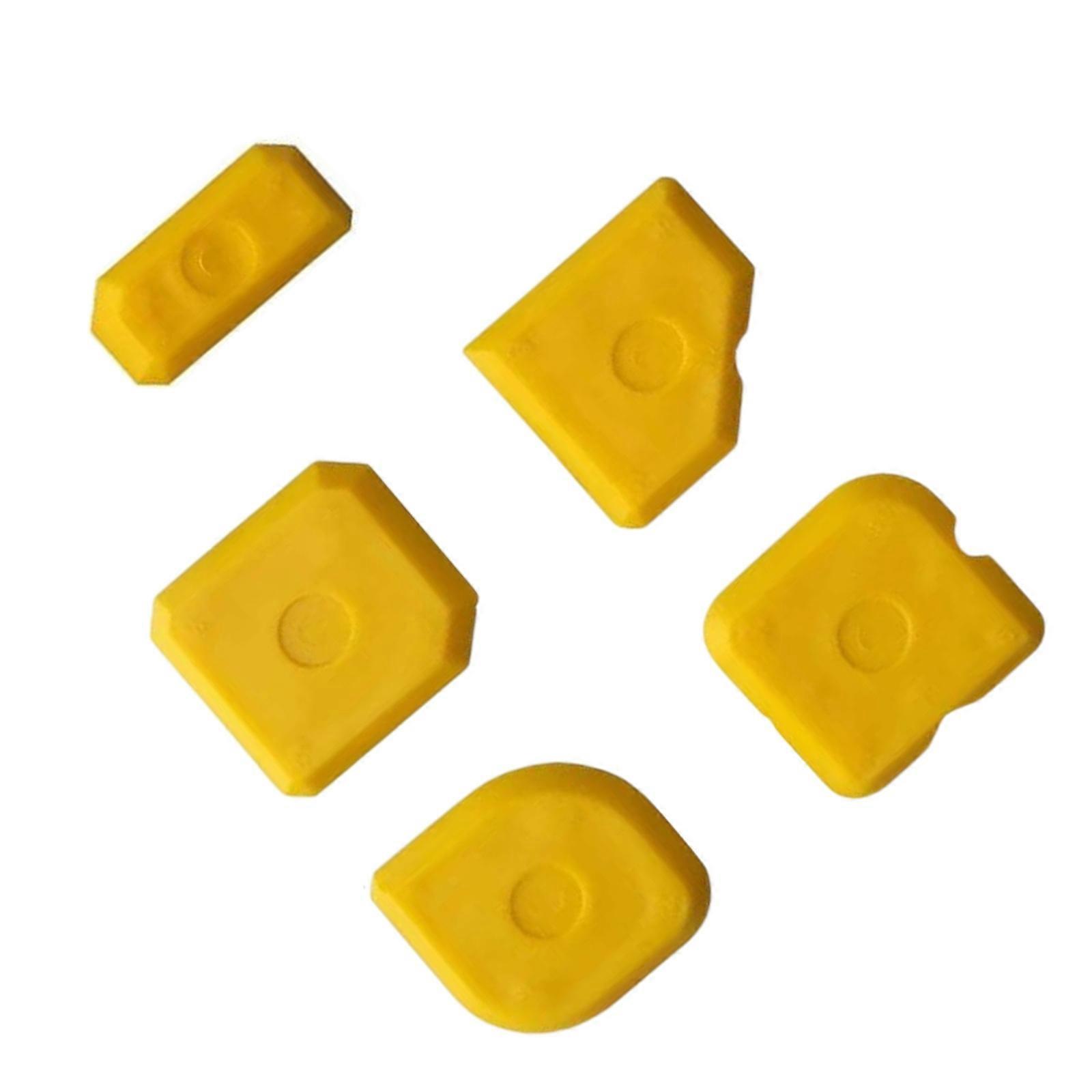Caulking Scrapers Tool Fill Gaps Caulking Tool Set of 5 Scrapers Silicone Profiling Caulking Removal Tool  Yellow