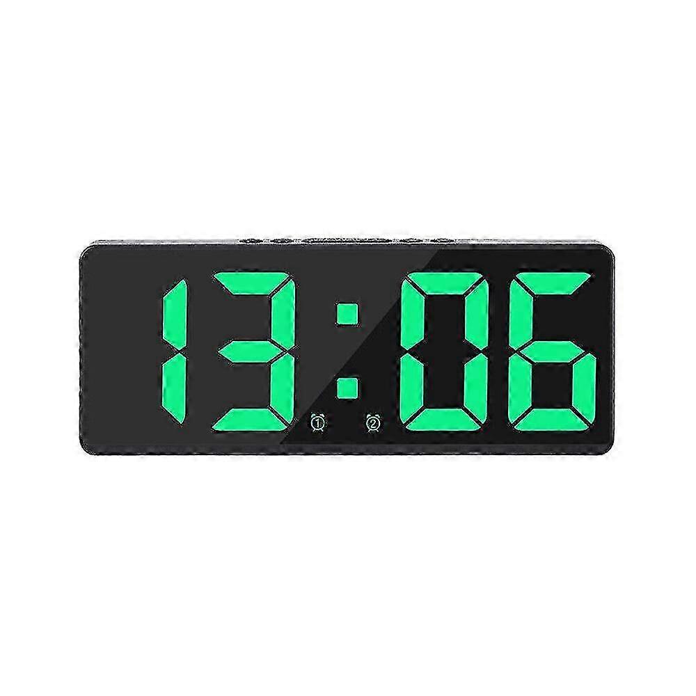 Electric Digital Led Alarm Clock Mains Battery Mirror Temperature Display New f74