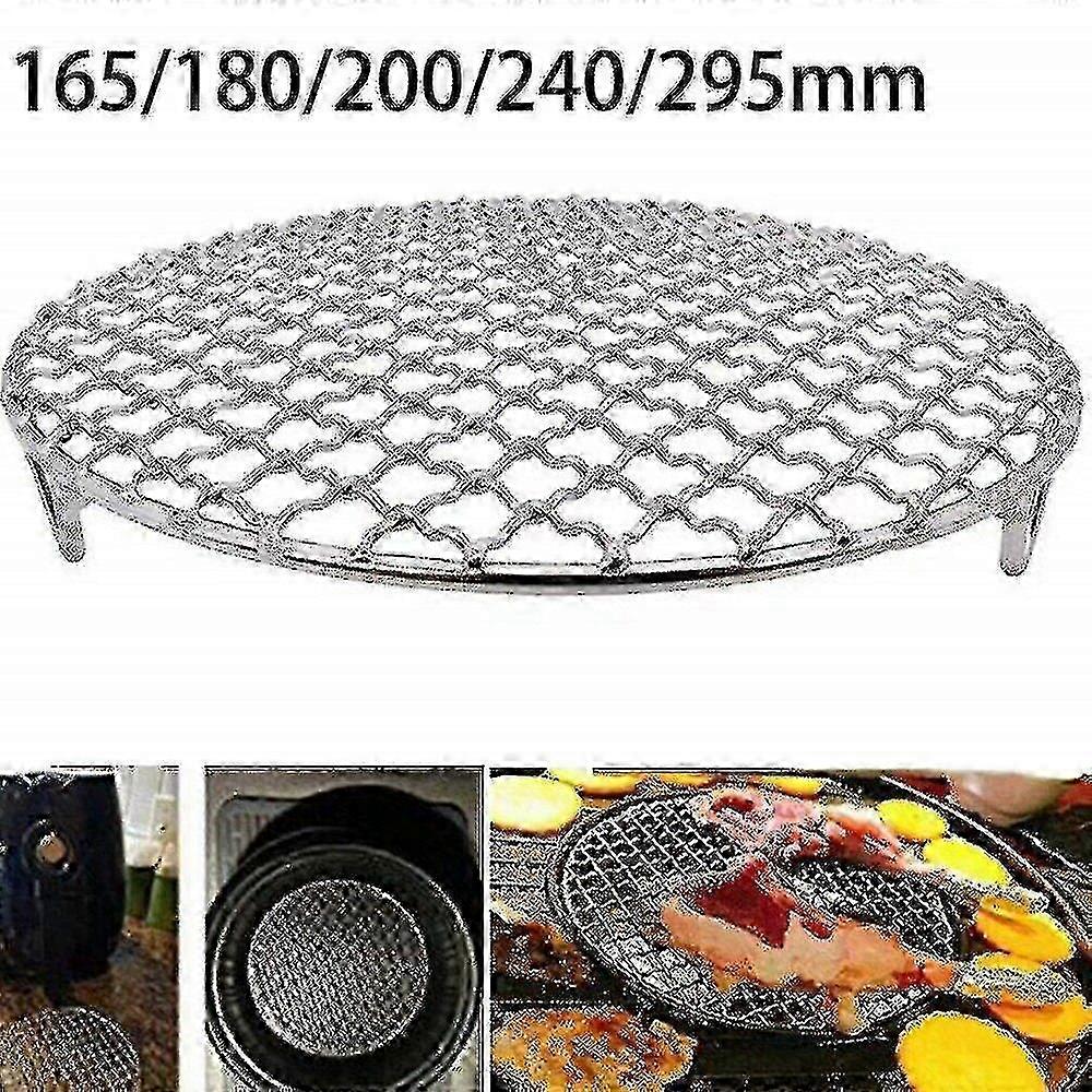 Round BBQ Grill Rack with Feet, Multi-Purpose Cooling & Steam Baking Mesh Tray