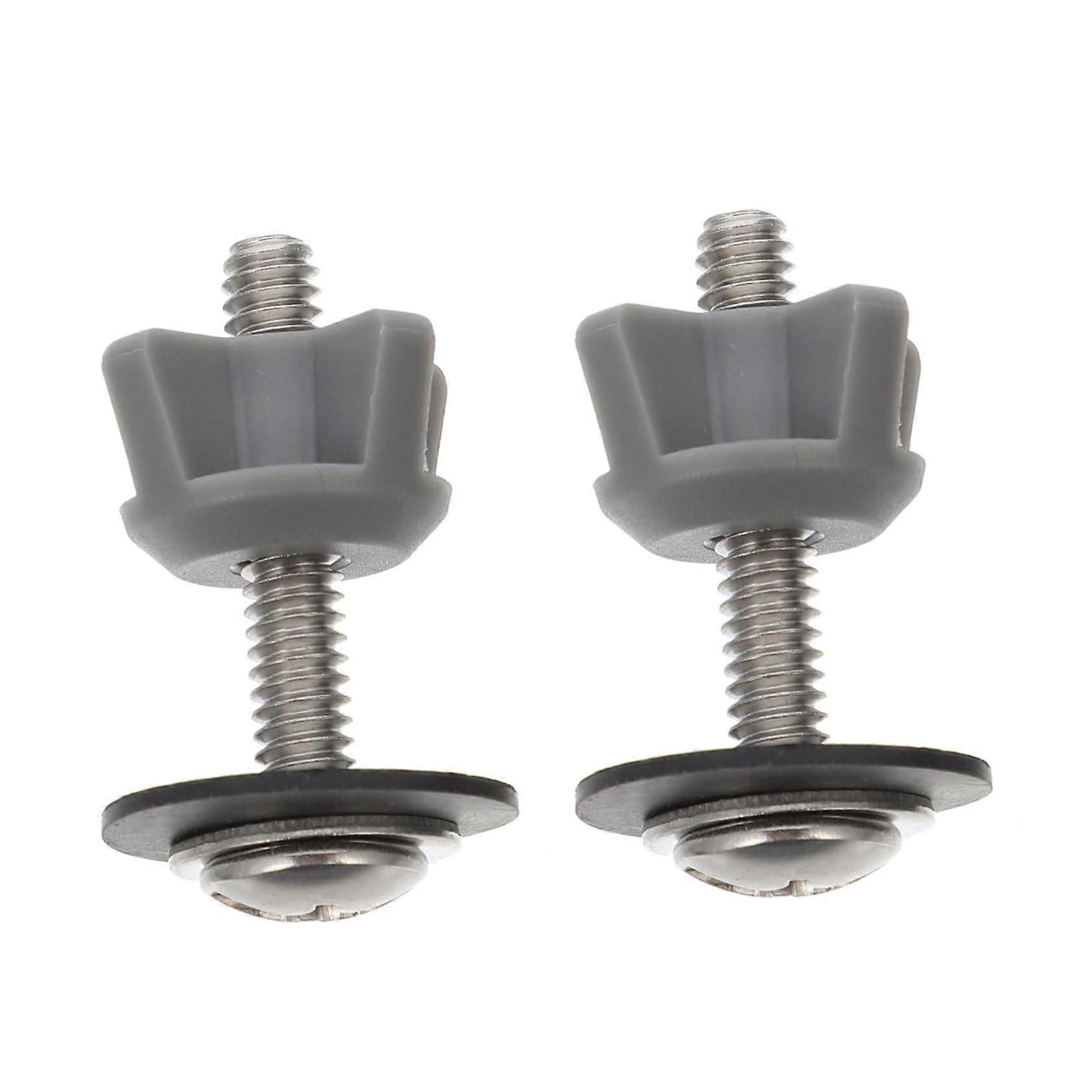 2 Pack Toilet Seat Fixing Screws and Hinges, ABS Iron Replacement Bolts for Stable Mounting and Easy Installation Compatible with Most Models