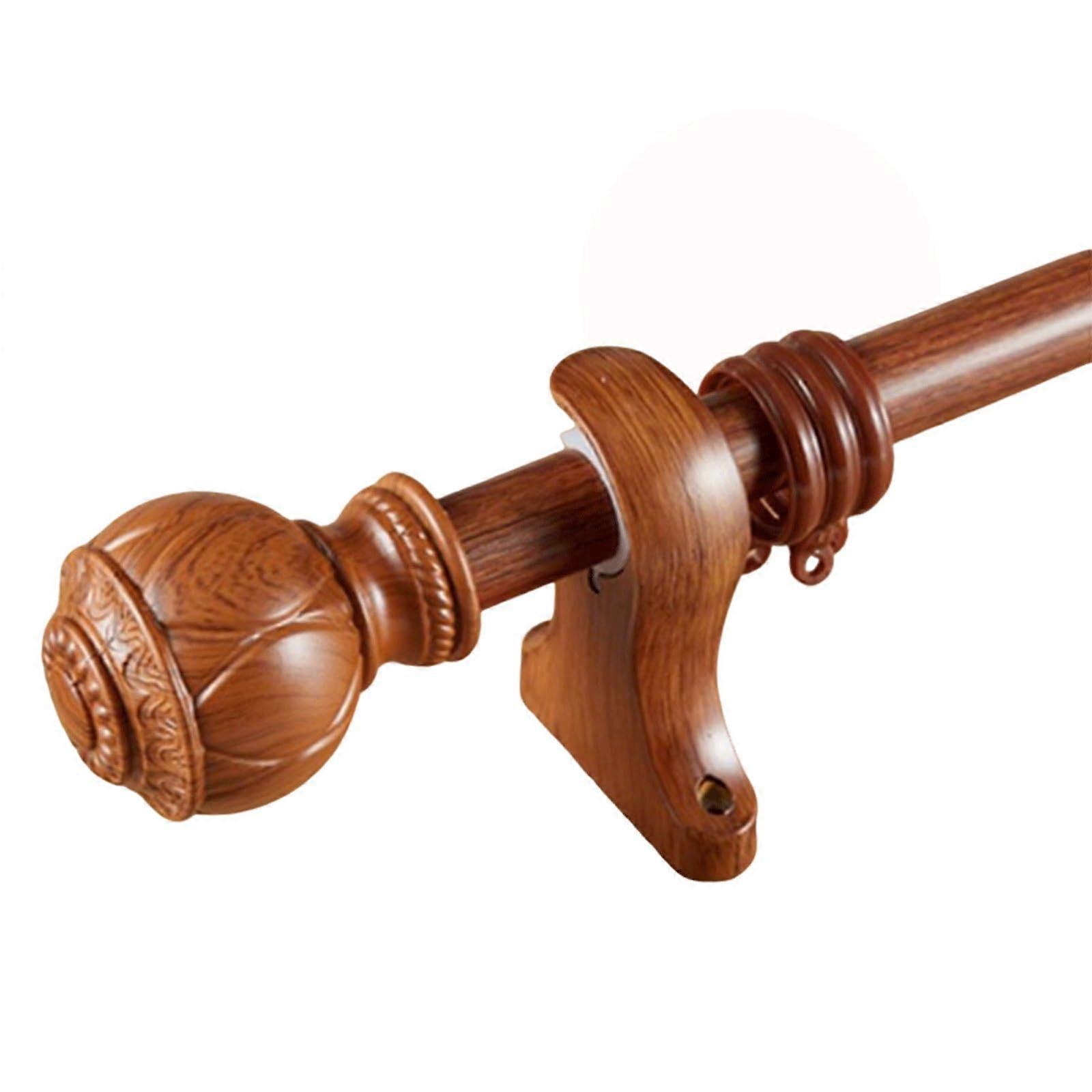 Chinese Style Roman Curtain Rod with Pumpkin Finials, Light Blocking, Silent Hooks, 5.3m