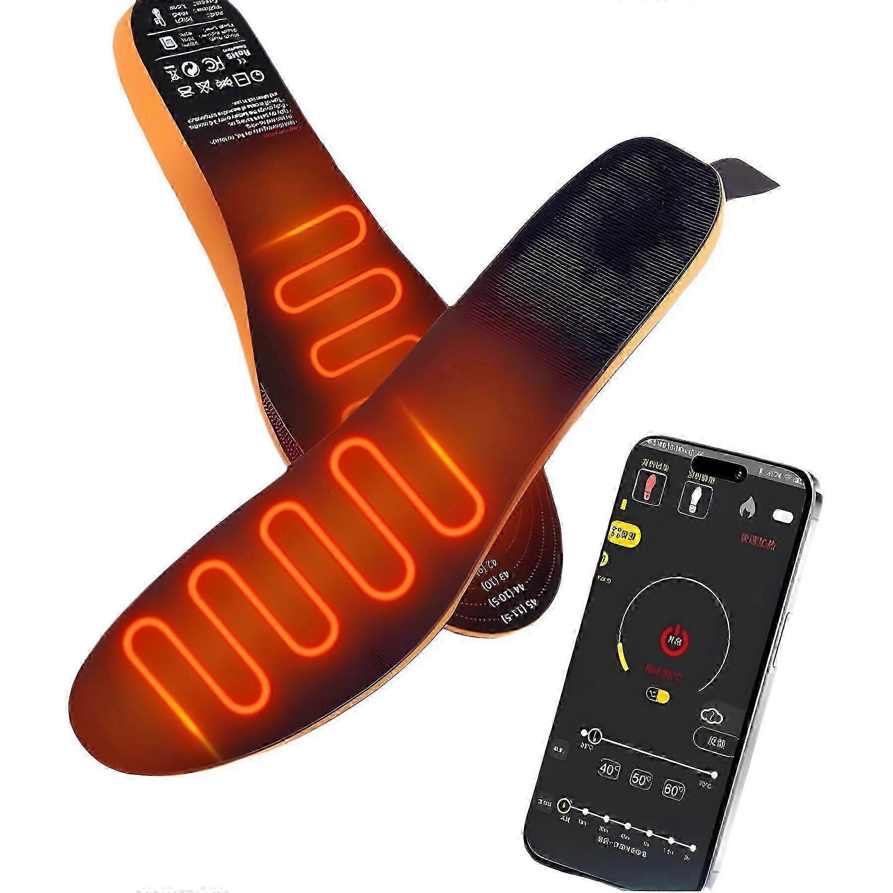 Winter Warmth: Rechargeable Heated Insoles with Remote & App Control, 10-Hour Heat, 3000mAh Battery