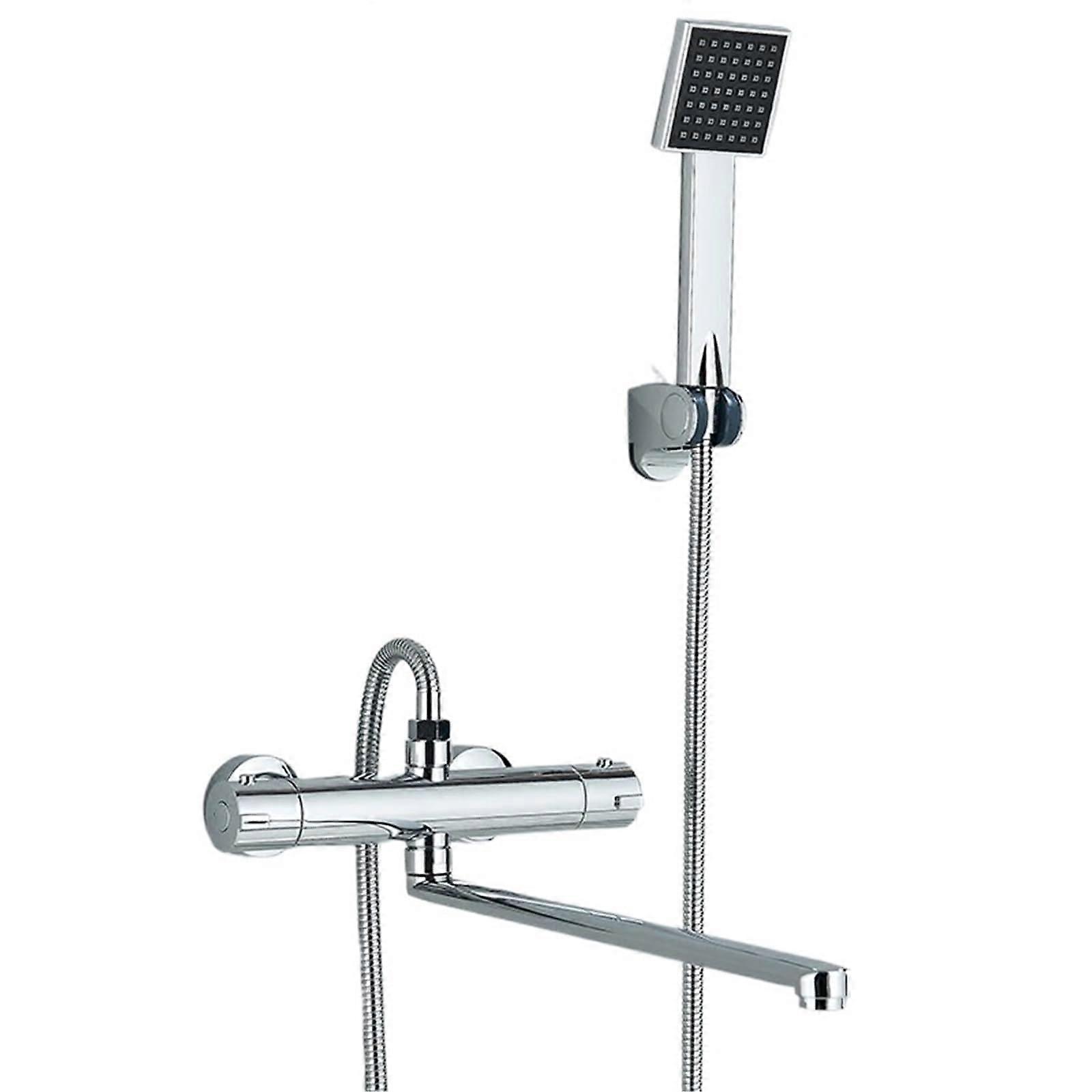Thermostatic Shower Faucet with Brass Mixing Valve, Long Swivel Spout for Bathtub Wall Mount (Type A) Ref: 6737