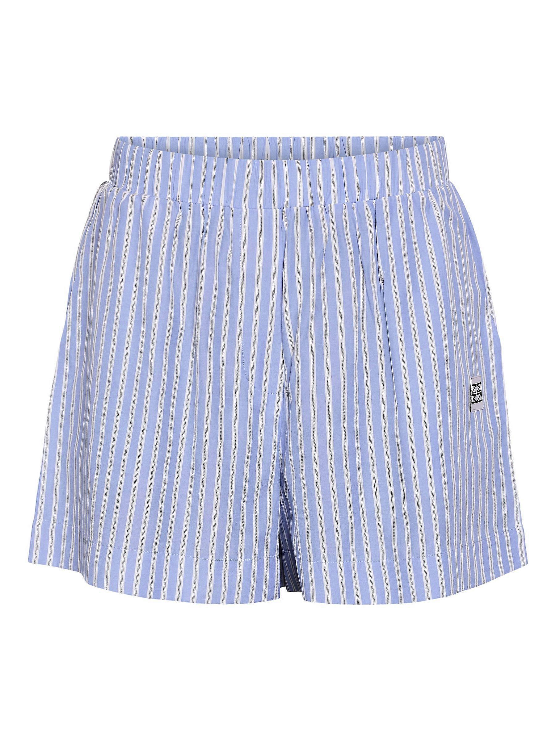 NOISY MAY Gestreifte Freizeit-Shorts mit elastischem Bund und Logo-Patch