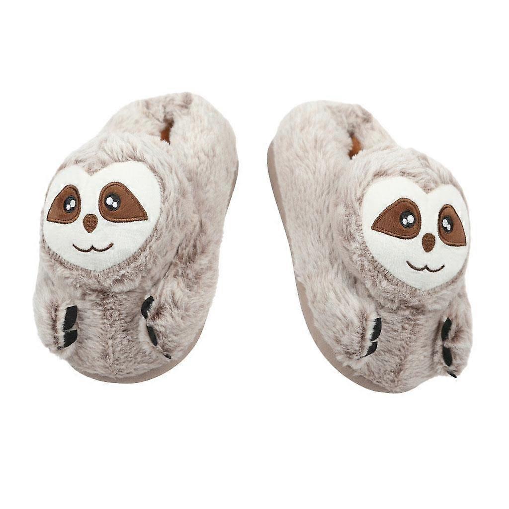 A2Z Kids 3D Sloth Animal Plush Slippers Family Slides Warm Non Slip for All Ages