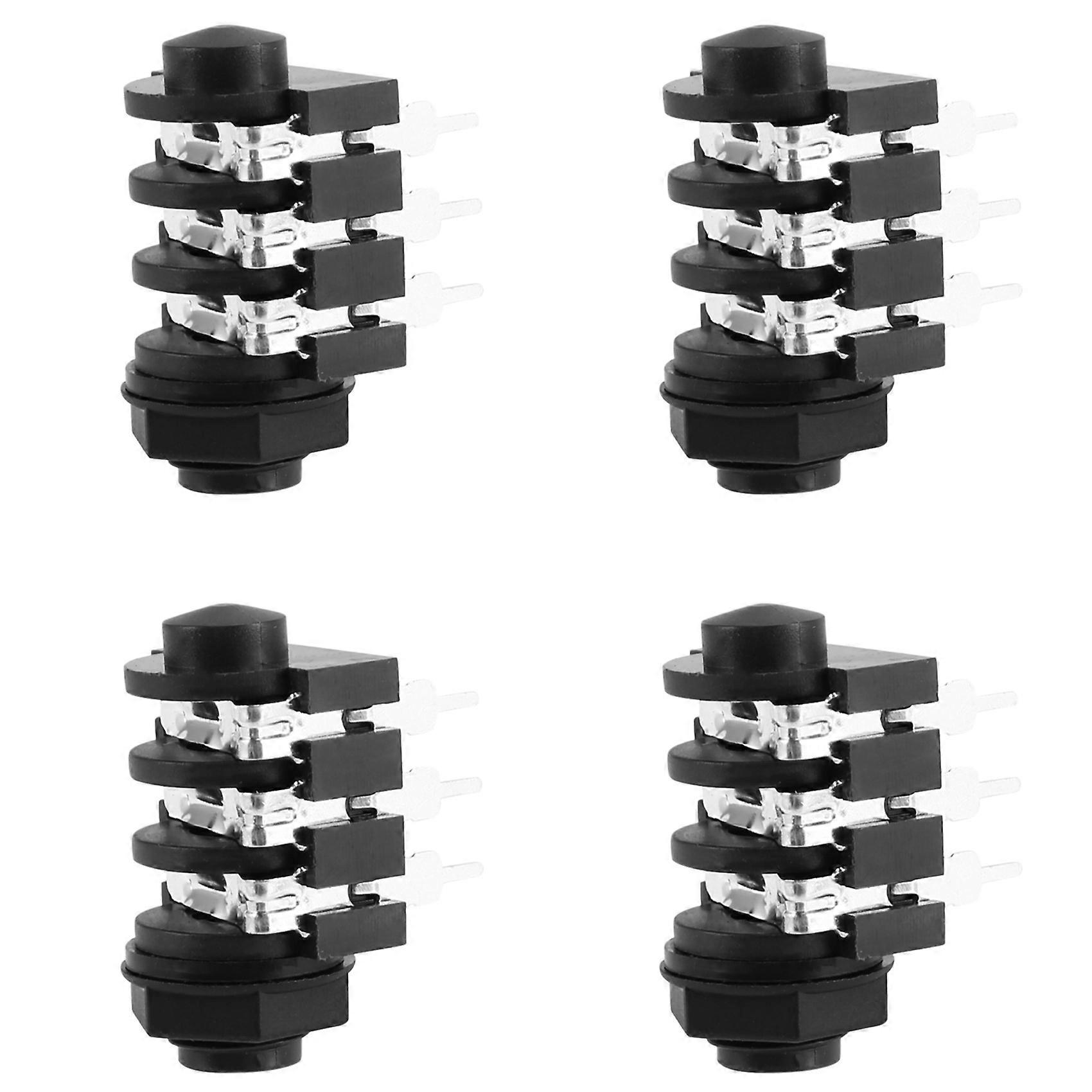 4pcs 1/4 Inch 6.5mm Stereo Audio PCB Panel Mount Headphone Jack Socket 6 Pin