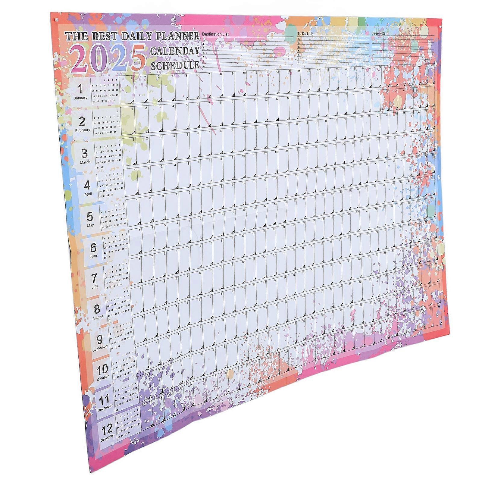 2025 Annual Calendar Planner For Home Office Featuring Foldable Design And Note-Taking Function 55cm By 72cm 1 Set