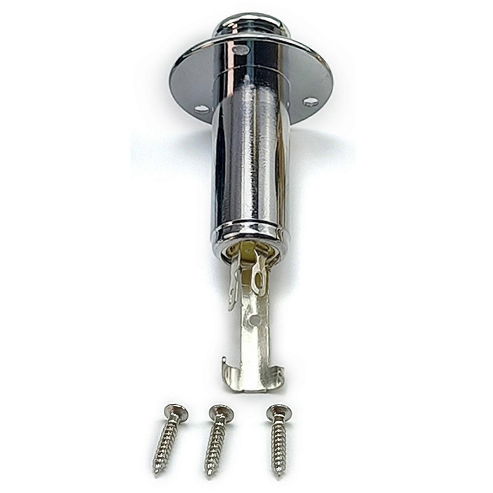 1set Acoustic Electric Guitar Mono Endpin Socket Plug 6.35mm Guitar Strap Button Plug Socket End Pin Output Socket  Silver