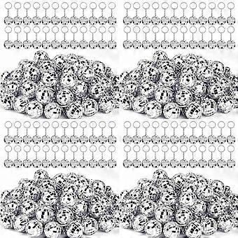 200Pcs Mini Disco Ball Keychain,Silver Mirror Disco Ball Bulk Keyring Partys Favors for 70s 80s Disco Partys Decorations