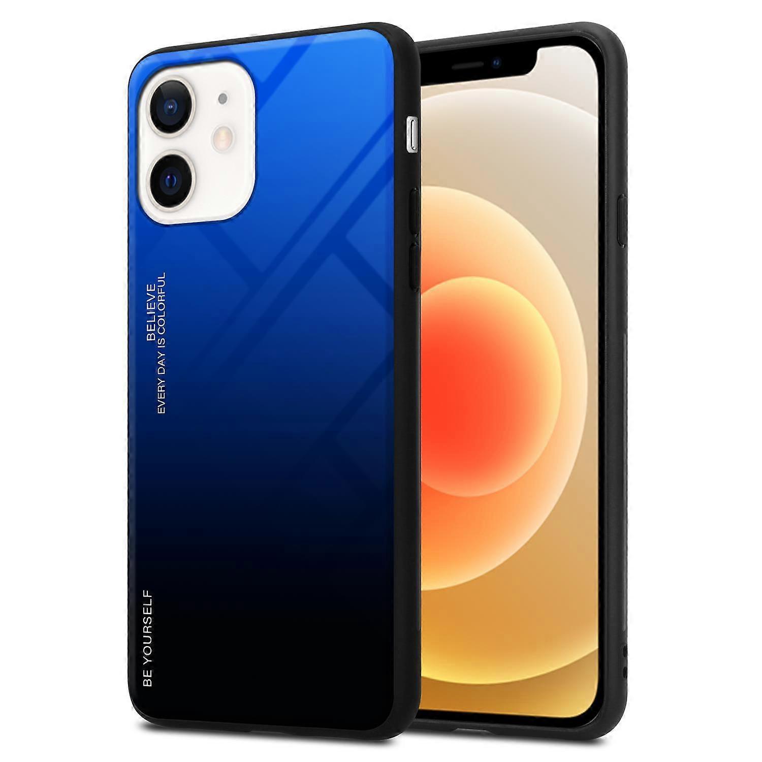 Case iPhone 12 MINI TPU Protective Case - Back Cover with Protective Glass - Two-Tone