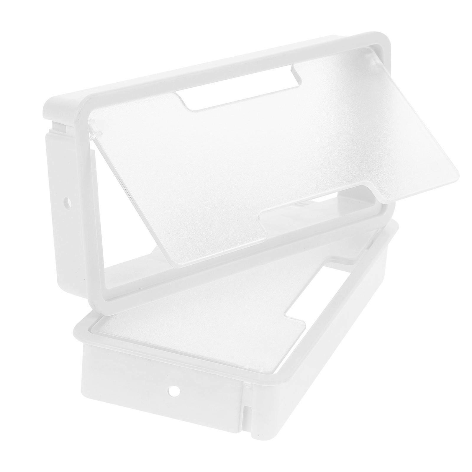 Rectangular Cable Hole Cover Desk Wire Grommets Plastic for Desktop 6Pcs White