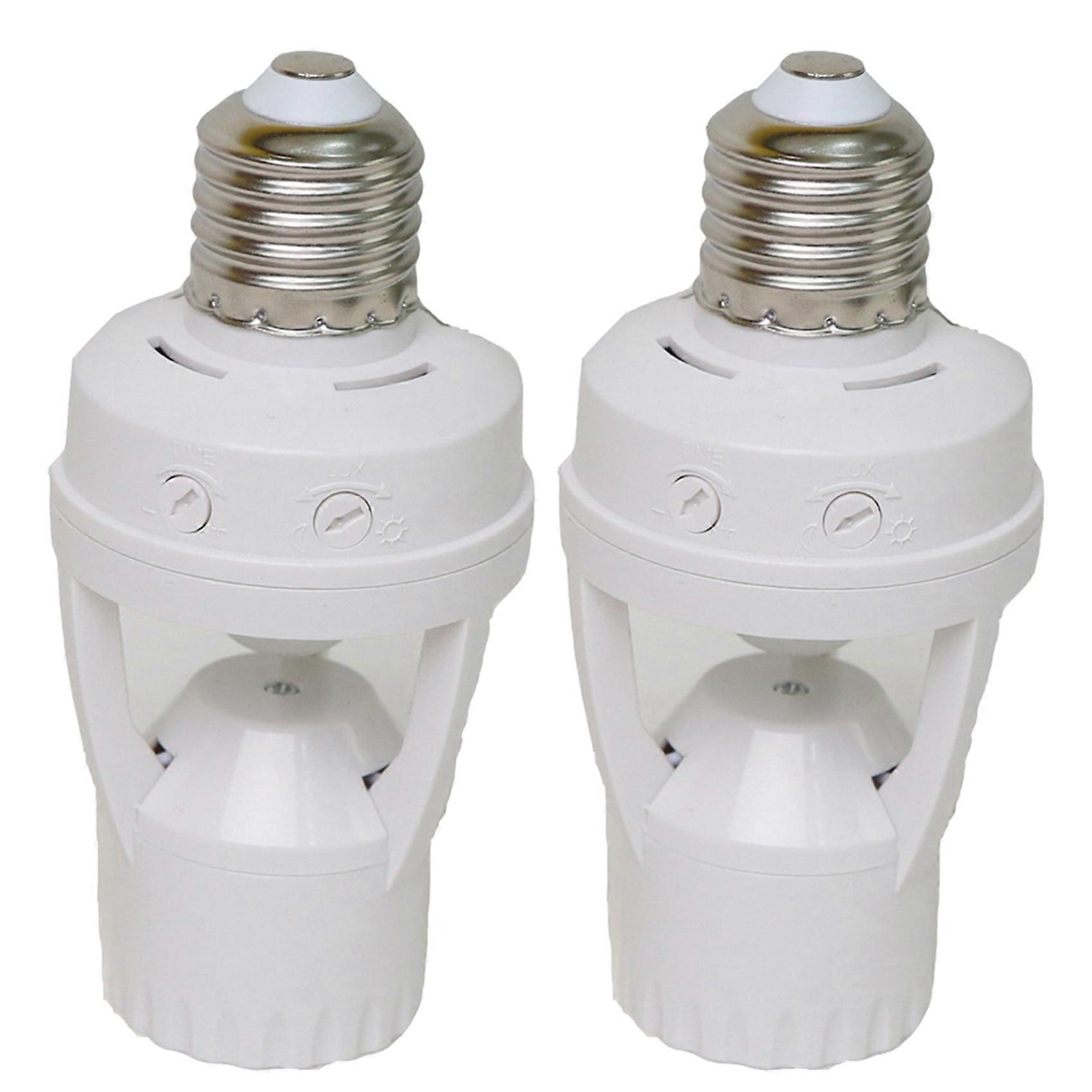 2X 360 Degrees PIR Human Induction Motion Sensor LED Night Lamp Socket Base AC110V-220V Delay Time Adjustable Switch