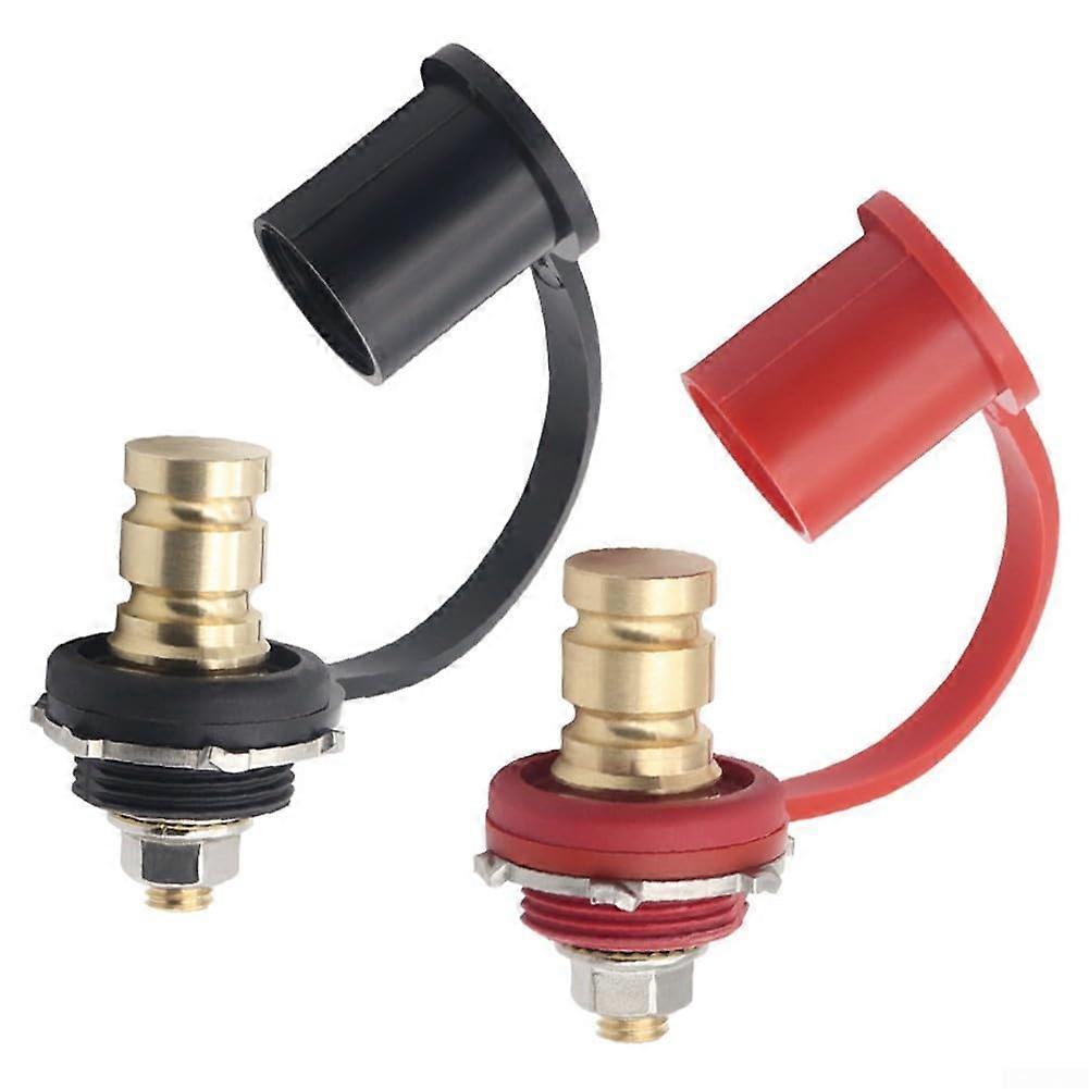 Battery Charger Post with Quick Access Terminal Connector for Automotive and Marine Use, Black