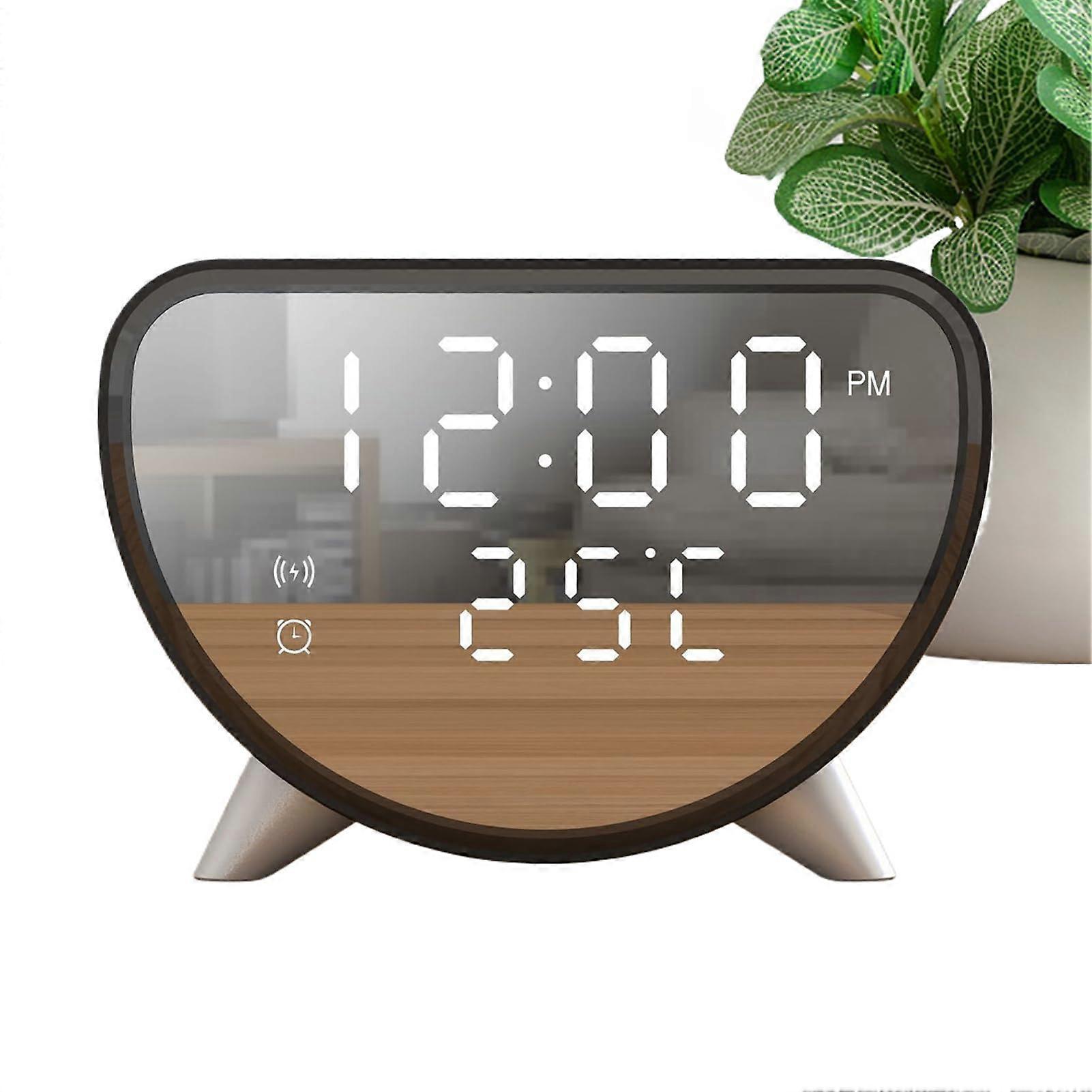 Wireless Charging Station with Clock and Temperature Display, 15W Fast Digital Charger