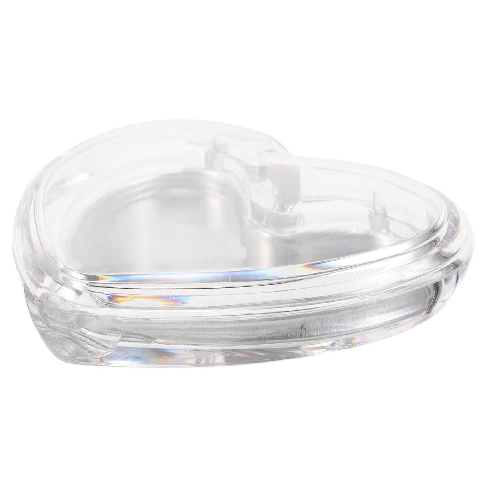Transparent Heart Shaped Powder Case for Makeup Storage 2Pcs