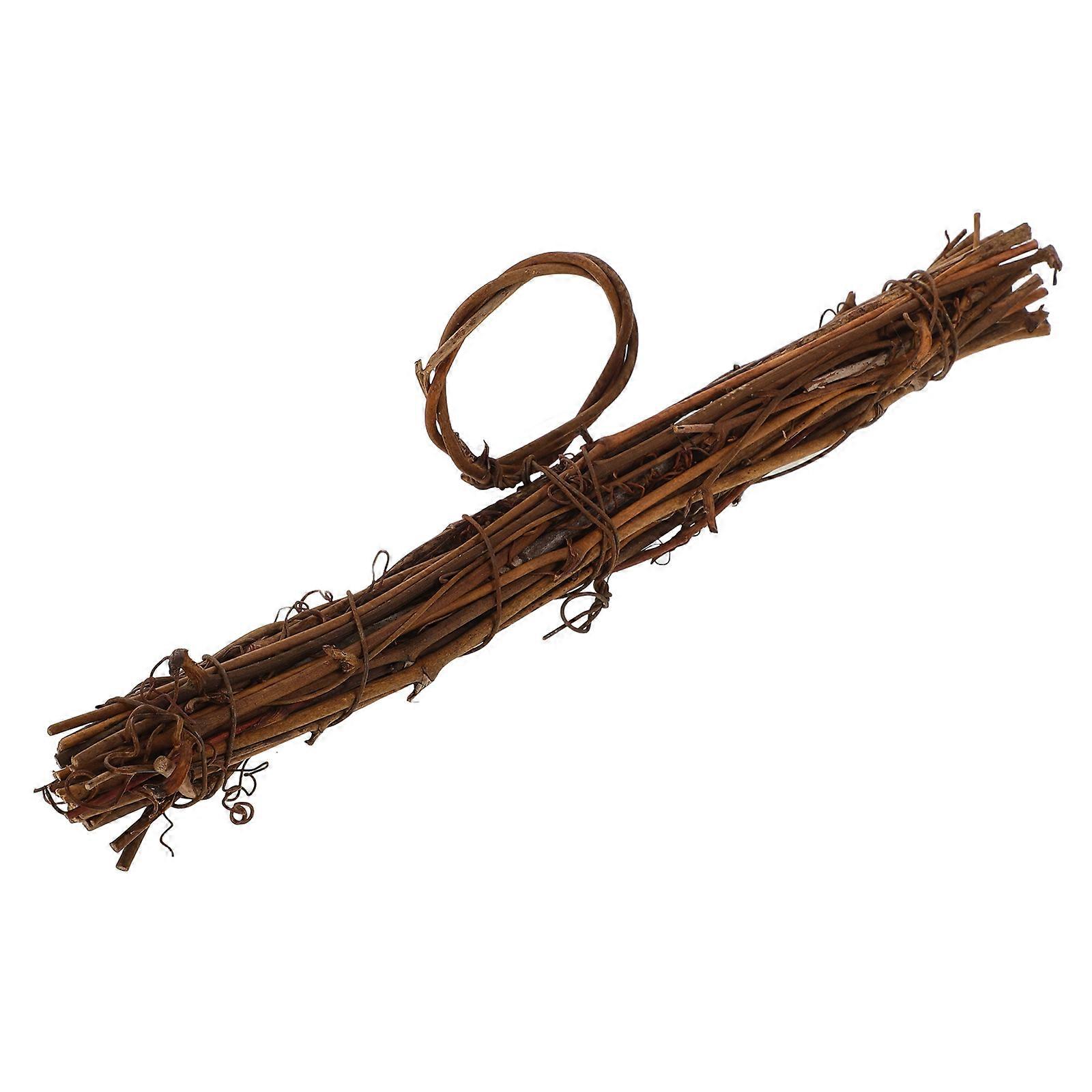 Rattan Wreath Frame for Decor Featuring Hanger Shape Light Brown