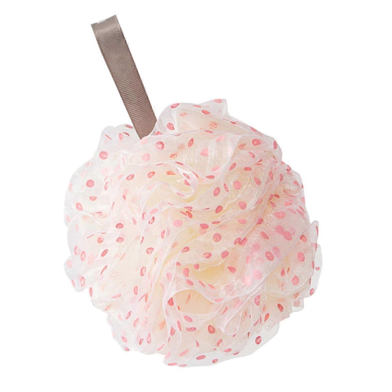 Exfoliating Bath Ball Shower Scrubber for Body with Cute Dot Pattern