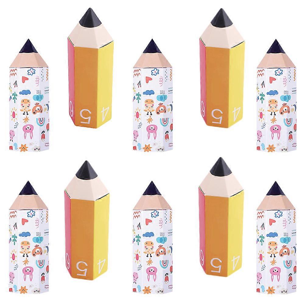 Pencil Shaped Candy Boxes for Storage Use 10Pcs White Paper Packaging