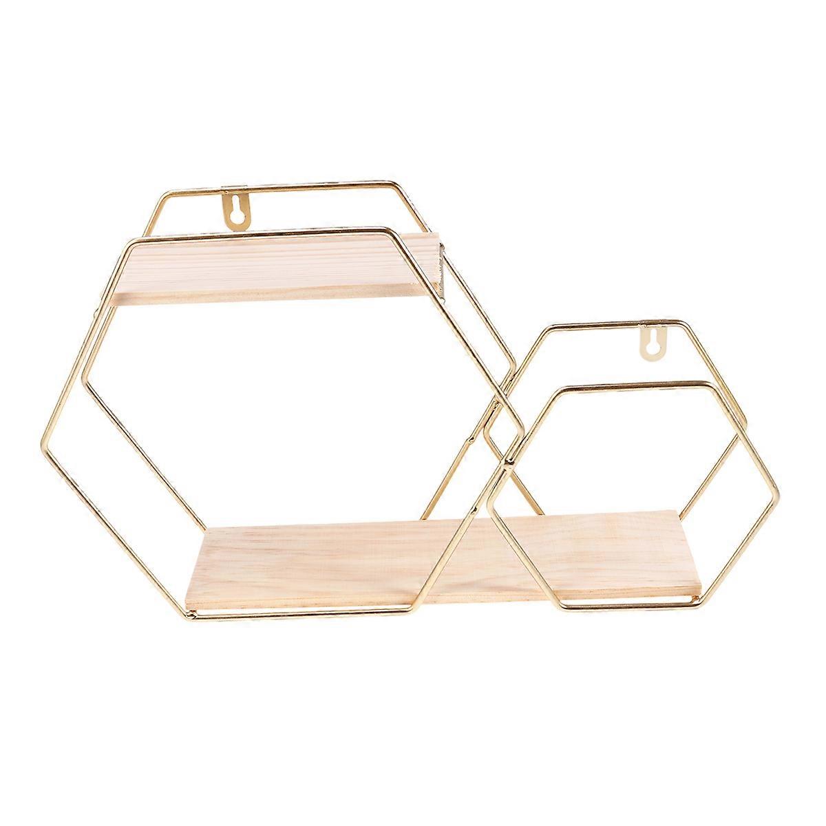 Hanging Shelf for Home Decoration with Dual Hexagonal Design