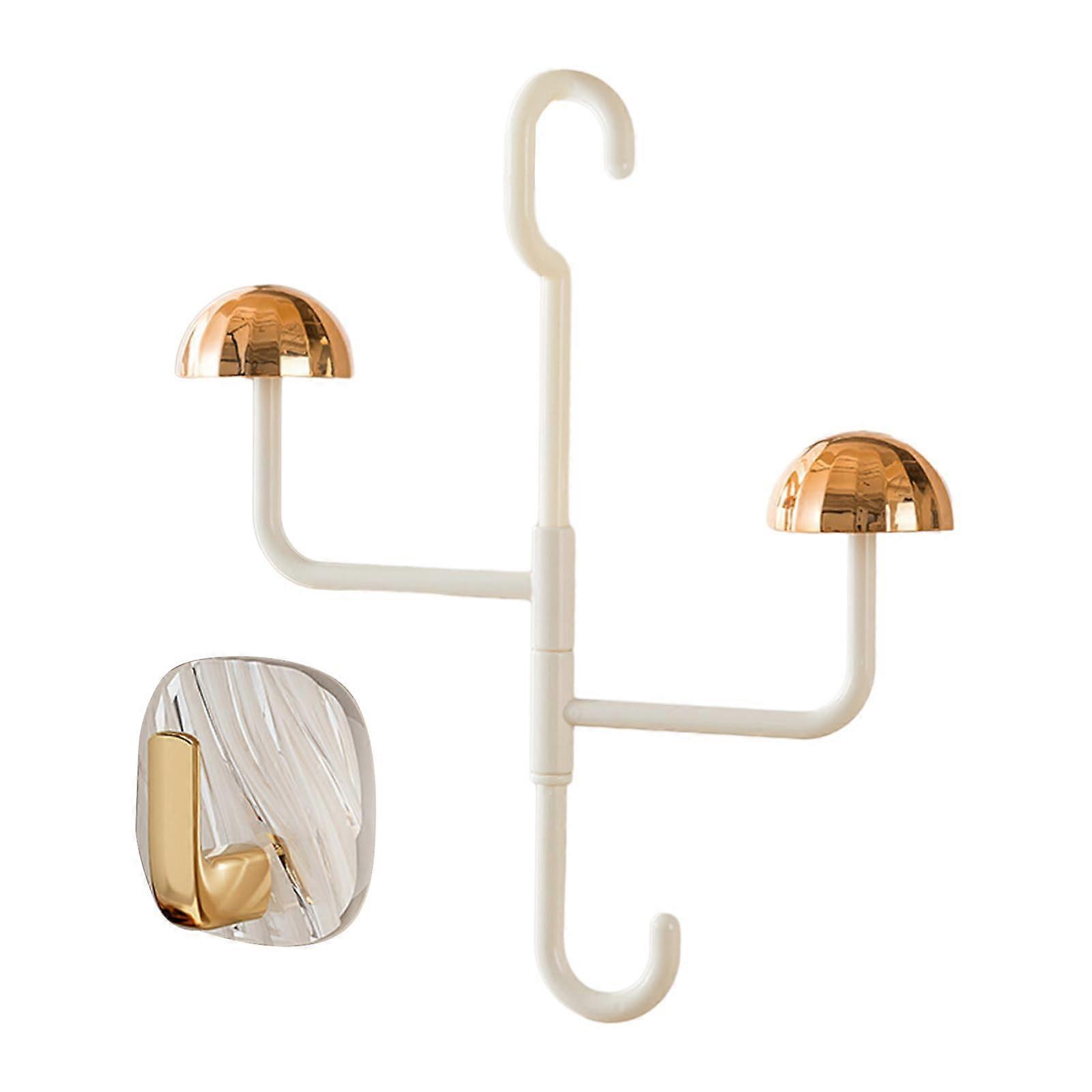 Rotating Hat Organizer Rack with Adjustable 360 Degree Hooks for Closet Storage  White