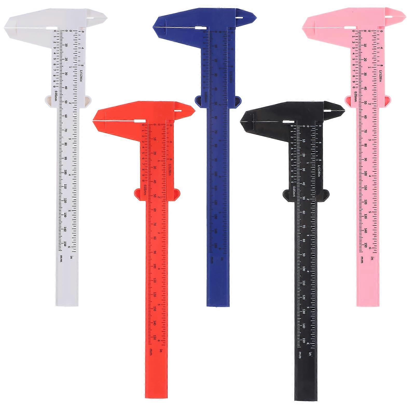 Eyebrow Ruler for Microblading, Dual Scale Brow Mapping Tool, 5 Colors Sliding Caliper Set