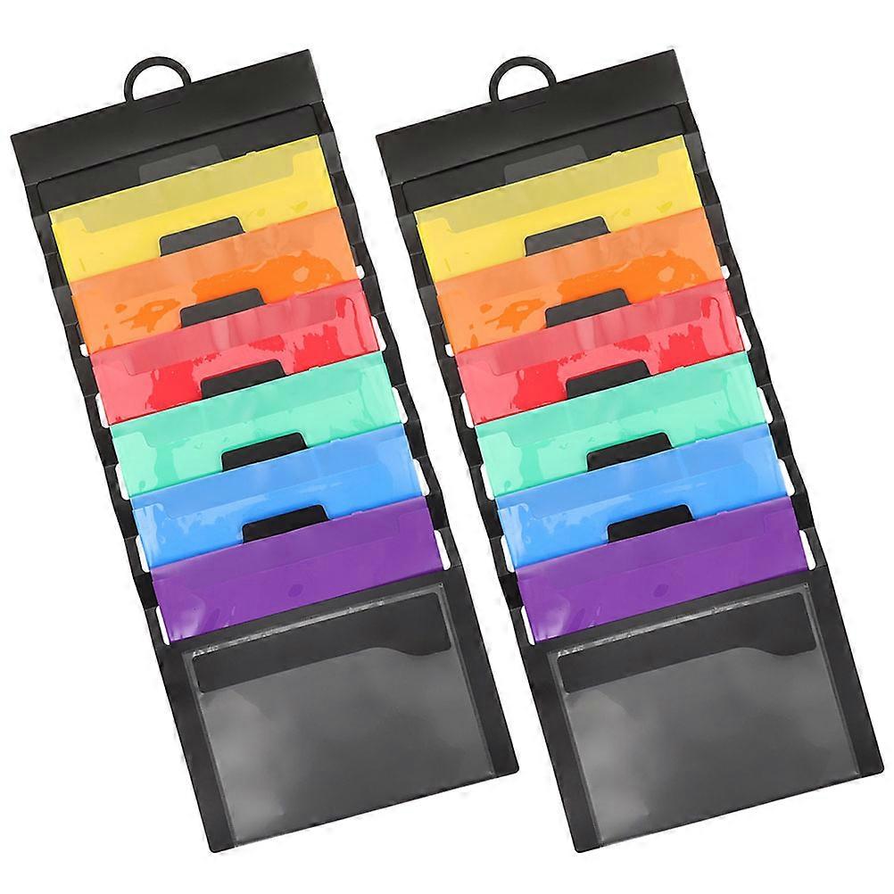 Wall File Organizer Hanging Folder for File Storage 2Pcs Black