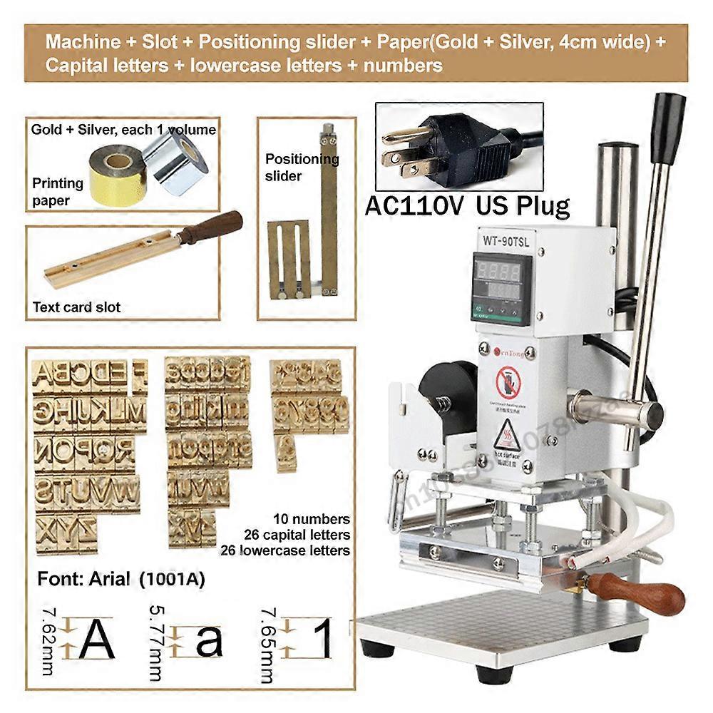 AC220V/110V Manual Embossing Machine, Logo Printing Machine, Suitable for Leather/PVC Leather/PP Bags/paper Boxes Printing