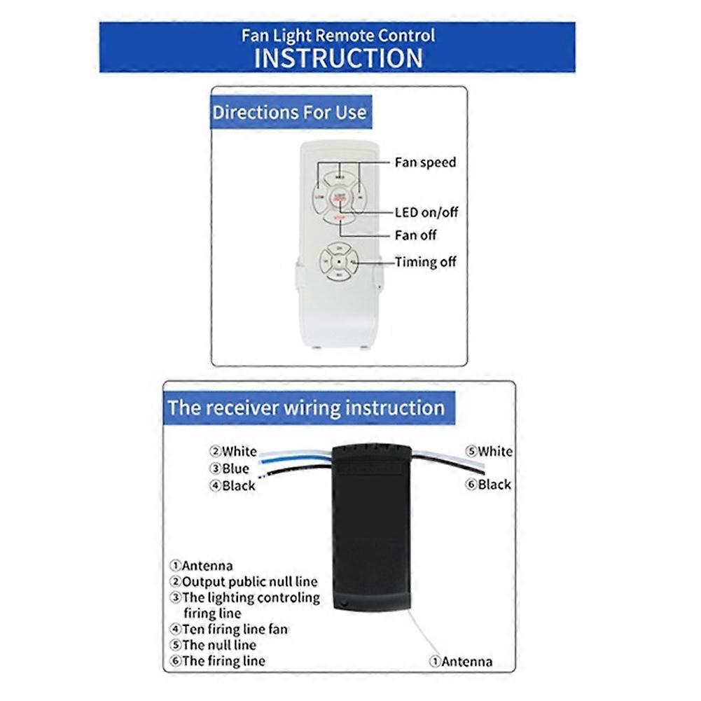 Ceiling Fan Remote Control Kit, Universal Small Size Ceiling Fans Light Remote, Speed, Light & Timing Wireless Control