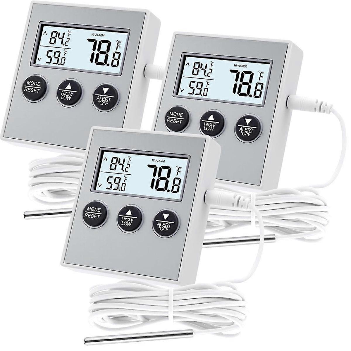 3 Pack Refrigerator Freezer Digital with Sensor, High and Low Memory Function for Freezer Fridge Kit